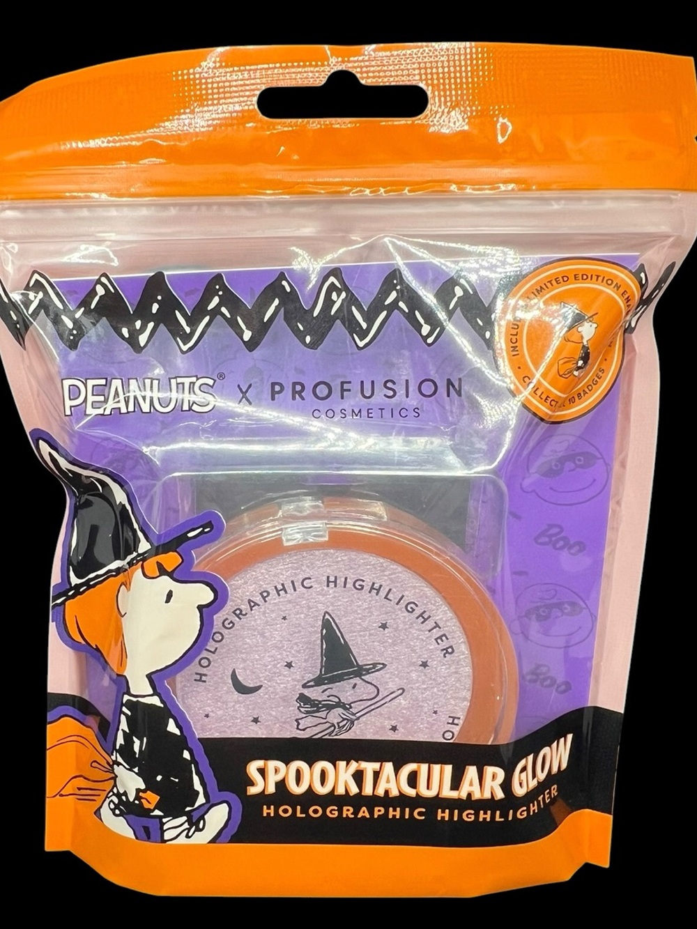 Limited Ed. Peanuts x Profusion Halloween Holographic Highlighter & Sally Pin